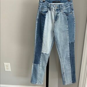 Flying Monkey Women's Two-Tone Blue Straight Leg Jeans